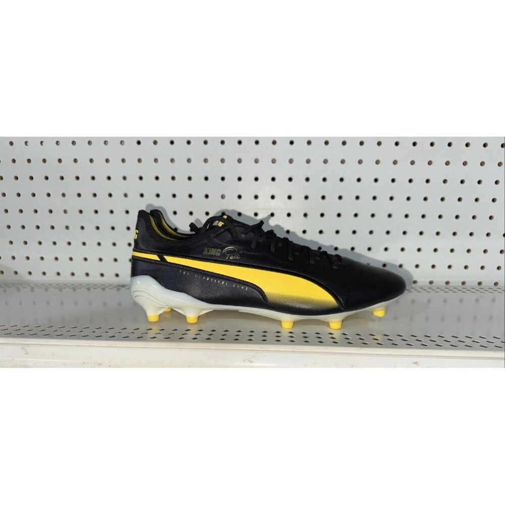 PUMA King Ultimate Pele Legends Pack Mens Soccer Cleats Size 10.5 Black Yellow